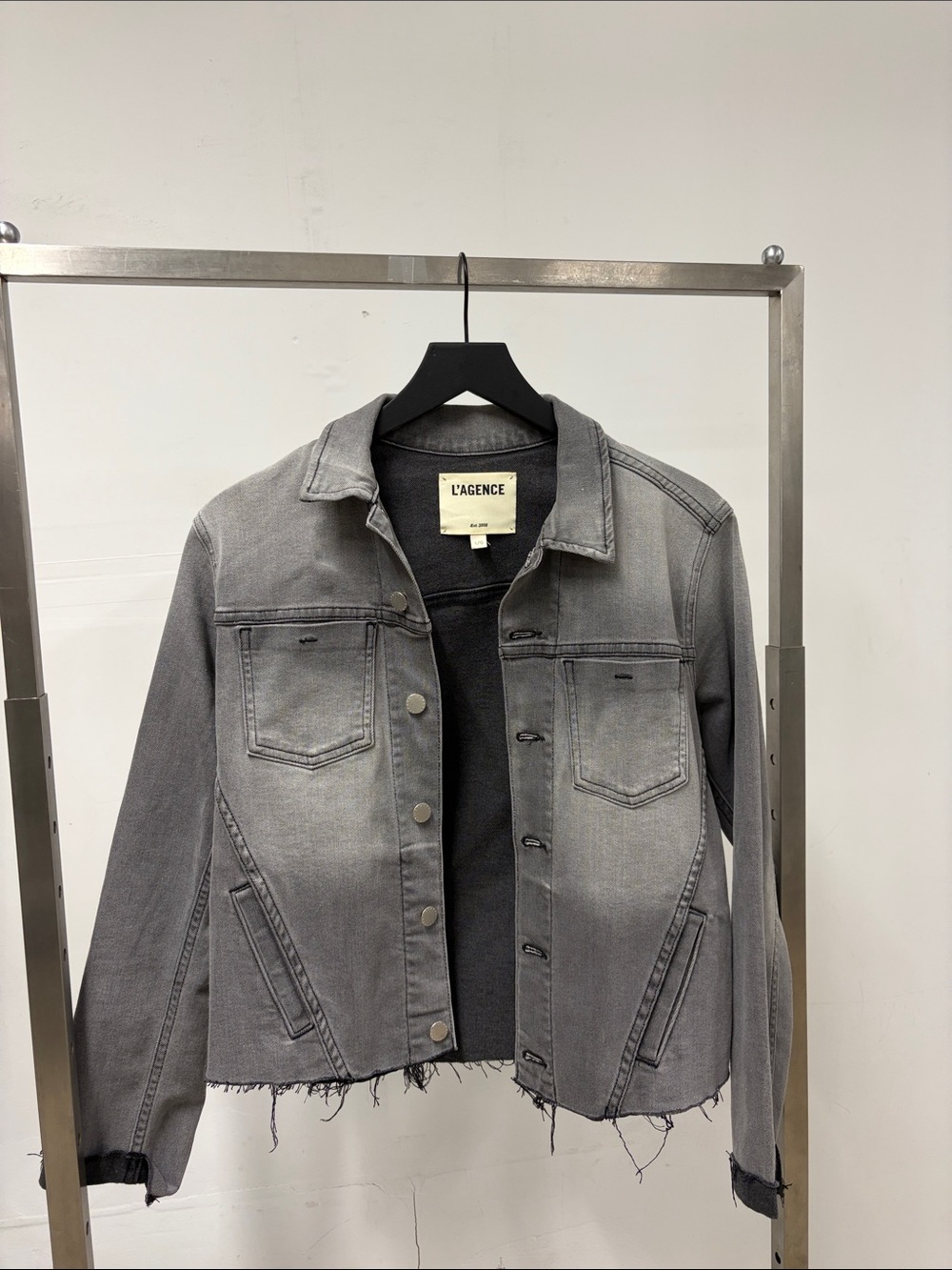 L'AGENCE Women’s Janelle Washed Black Jacket